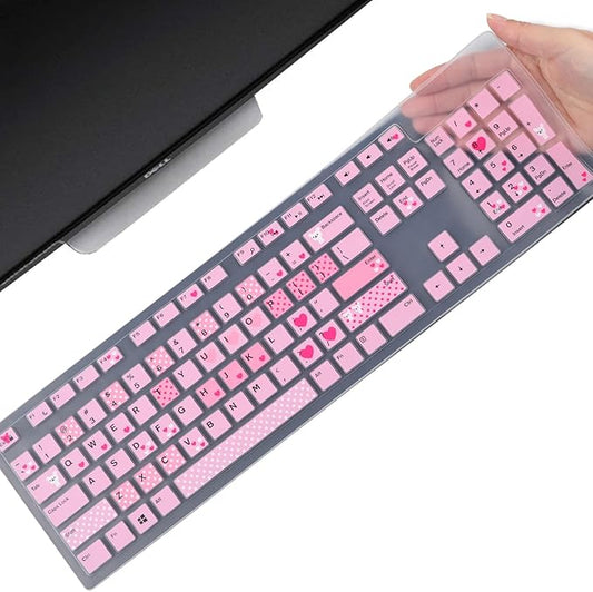 Keyboard Cover Skin for Dell KM636 KB216 KB216t KB216d KB216p Wired & Wireless Keyboard, Dell Optiplex 5250 3050 3240 5460 7450 7050, Dell Inspiron Desktop 24" 27" 5400 5490 7700 7790 3475 3670 3477
