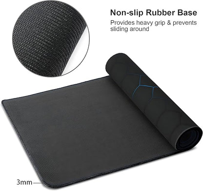Hexagon Honeycomb Large Mouse Pad,Gaming Keyboard Desk Pad,Extended Mouse Mat Non-Slip Rubber Base with Stitched Edges for Office Game Home XXL 35.4"x15.7"