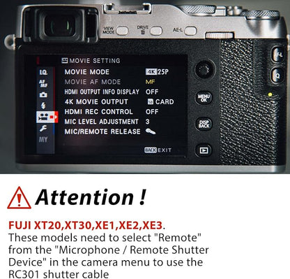 for Fuji/Canon Camera Cable Universal Iron cage Handle Shutter Release Accessory Shutter Cord RC101-E3/2.5mm Remote Control xt2 xt3 xt4 xt5 gfx50/50r/50s/100/100s can80d 90d r8 r10 650d 800d