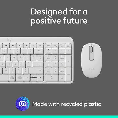 Logitech MK250 Bluetooth Wireless Mouse and Keyboard Combo: Fast & Easy Connectivity, Compact Wireless Keyboard, Ambidextrous Mouse, Durable Build - Windows/MacOS - White