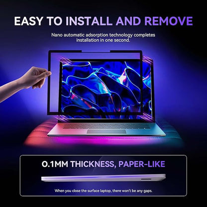 Privacy Screen for Surface Laptop 6/5/4/3-15 Inch, Removable Computer Screen Anti-Spy Filter Shield for Microsoft Surface Laptop 15in