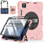 Case for iPad Pro 11 Inch 2022/2021/ 2020/2018: Silicone Cover for iPad 11 Inch 4th/ 3rd/ 2nd/ 1st/ Generation with Screen Protector- Stand- Handle- Shoulder Strap- Pencil Holder- Rose Gold