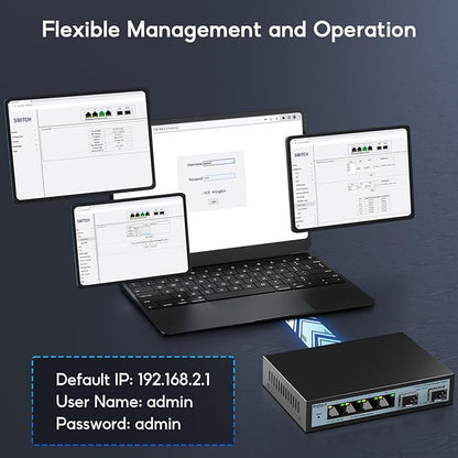 SODOLA 6 Port 2.5G Easy Web Managed Switch, 4 x 2.5G Base-T Ports, 2 x 10G SFP+, Static Aggregation,QoS/VLAN/IGMP, 2.5Gb Network Homelab Switch