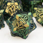 7PCS Metal DND Dice Set with Box, Debris RPG D and D Dice for use with D&D Tabletop Games Role Playing Game Polyhedral Dice Set D20 D12 D10 D8 D6 D4