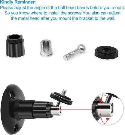 FastSnail Wall Mount Compatible with Wyze Cam Pan & Wyze Cam V3/Ring Camera, Adjustable Indoor Outdoor Mount for Wyze Cam Pan, Wyze Cam Outdoor, Wyze Cam V3/ArloPro/2/3/4/5//Ultra/Ultra 2 Pack Black