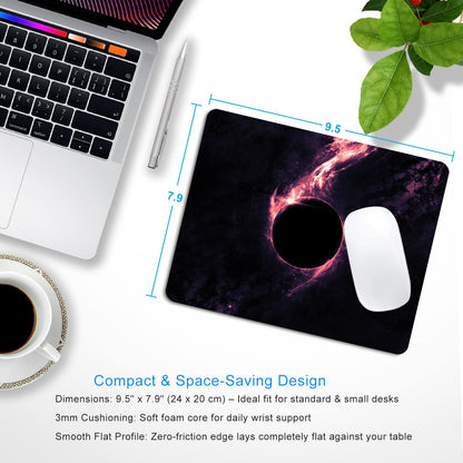 SHALYSONG Sci-Fi Black Hole Mouse Pad, 9.5"x7.9" Non-Slip Laptop Mousepad