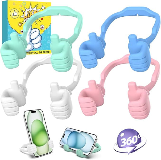 Stocking Stuffers for Men Women Teens Thumbs Up Lazy Phone Stand 4 Pack