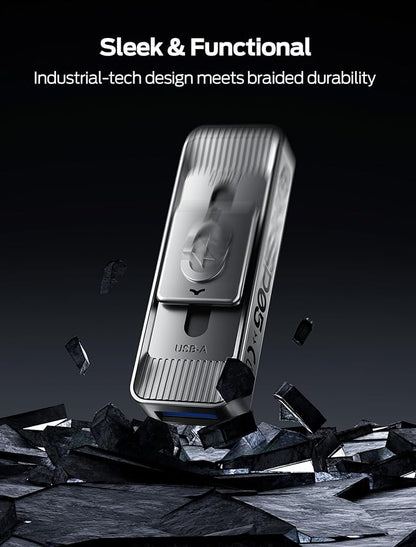 MOVE SPEED 256GB Solid State Drives with Dual Ports & Push-Pull Design — 560MB/s Read Speed, Type C + USB 3.2 Drive Portable ssd for iPhone 15/16/Android/Mac