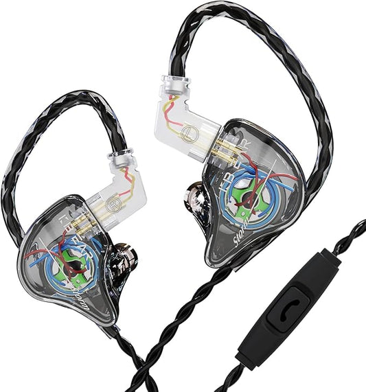 YINYOO KBEAR Storm Professional in Ear Headphones Monitor Earphones for Singers Drummers Musicians Bassists, Custom Wired Earbuds IEM, Hi Res Detachable OFC Silver-Plated Cable Auriculares