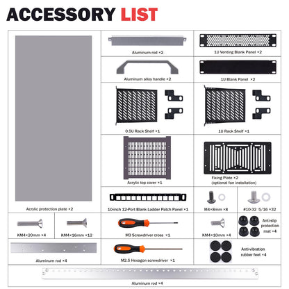 GeeekPi 12U Network Rack, 10 inch Mini Server Rack for Network, Servers, Audio, and Video Equipment, DeskPi RackMate T2 Rackmount, 10.23 inch Depth