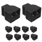 Uvital Phone Jack Splitter-1 Female to 2 Female, RJ12 6P6C, Black 10 Pack