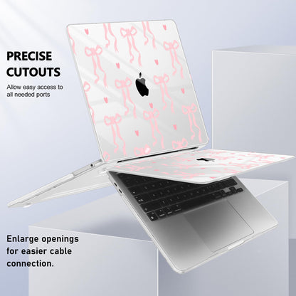 Lepeoac Case for MacBook Pro 13 inch Case M2 2022-2016 A2338 M1 A2251 A2289 A2159 A1989 A1708 A1706, Plastic Hard Shell + Keyboard Cover + Dust Plug, Bow