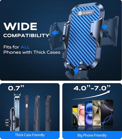 VICSEED [True Strongest Suction] [Pro Rally Racing-Grade] Phone Holders for Your Car 2025 Upgraded Car Phone Holder Mount Truck Stand Cradle for iPhone 16 Pro Max Samsung All Phones, Light Blue