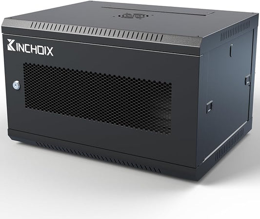 Kinchoix 6U Server Cabinet Wall Mount Network Rack Enclosure Cabinet Enclosure for Computer Data Networking Electronic Equipment, Removable Side Panels 14.5in Depth