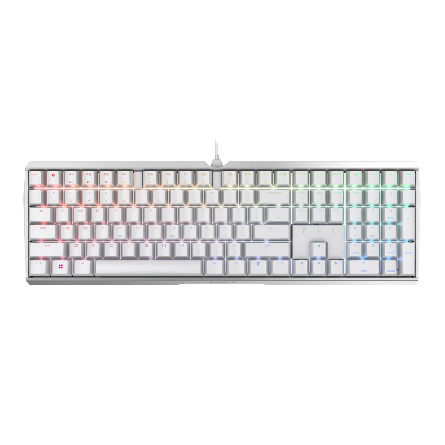 Cherry MX 3.0S, Wired Mechanical Gaming Keyboard, Robust Aluminum Housing, RGB-Lighting, Full Key Rollover, Anti Ghosting, MX RED Switches, White