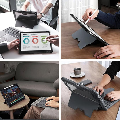 Nillkin for iPad A16 11th 10th Generation Case with Keyboard, Slide Camera Cover, Protective Detachable Wireless Keyboard with Pencil Holder and Trackpad for iPad 11 in A16 2025 10th Gen 10.9 in 2022