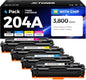 204A Toner Cartridge 4-Pack High Yield Replacement for HP 204A 204X CF510A CF511A CF512A CF513A Compatible for HP Color Laserjet Pro MFP M180fw M181fw M180n M180nw M154a M154nw Printer Ink Black Copy