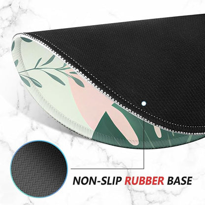ITNRSIIET Mouse Pad Non-Slip Rubber Base Smooth Surface Stitched Edges Waterproof Durable Compatible with All Mice for Office & Gaming, Desk Accessory, Diameter 8.7 inch, PastelFoliage