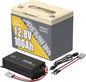 Power Queen 12V 100Ah Group 24 LiFePO4 Lithium Battery with 12V 40A LiFePO4 Battery Charger, Deep Cycle Battery 100A BMS, Max 1280Wh Energy, Up to 15000 Cycles for RV, Solar, Trolling Motor & Camping