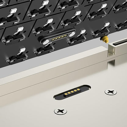 KEEBMONKEY WOBKEY Crush 80 Reboot CNC Aluminum 5-Second Quick-Release Triple-Mode Connectivity Mechanical Keyboard with Superior Acoustics (Lite Silver)