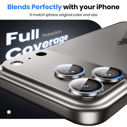 Hoerrye for iPhone 17 Pro Max Camera Lens Protector - [12FT Shatterproof Military Grade] [Strong Adsorption] Metal 9H+ Tempered Glass Camera Screen Full Protective Cover Case Friendly,Gray