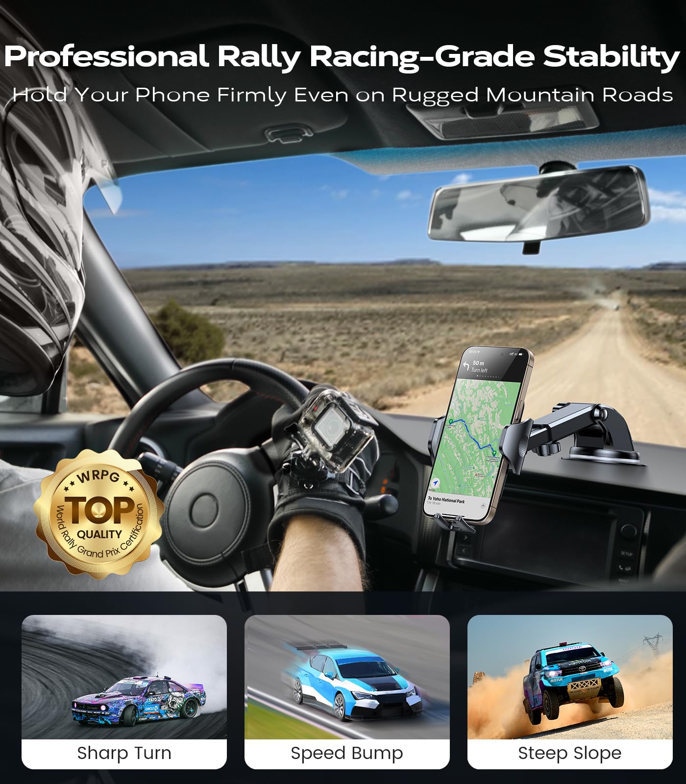 VICSEED Upgraded [Racing-Grade Steady] Phone Holders for Your Car Dark Blue