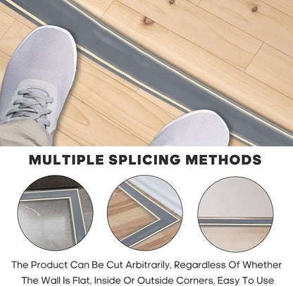 10ft Large Grey Floor Cord Cover, Self-2" (W) x 0.6"(H), Cable Cavity:0.8"(W) x 0.4"(H), Adhesive Power Cable Protector, Silicone Cord Protector, Cord Management, Cord Concealer and Cable Hider