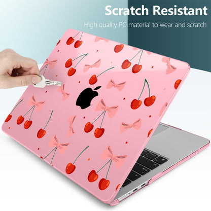 TWOLSKOO for MacBook Air 13 inch Case M5 2026 M4 2025 M3 M2 2024-2022 A3449 A3240 A3113 A2681, Plastic Hard Shell & Keyboard Cover & Type C for MacBook Air 13.6 inch Case, Cute Cherry