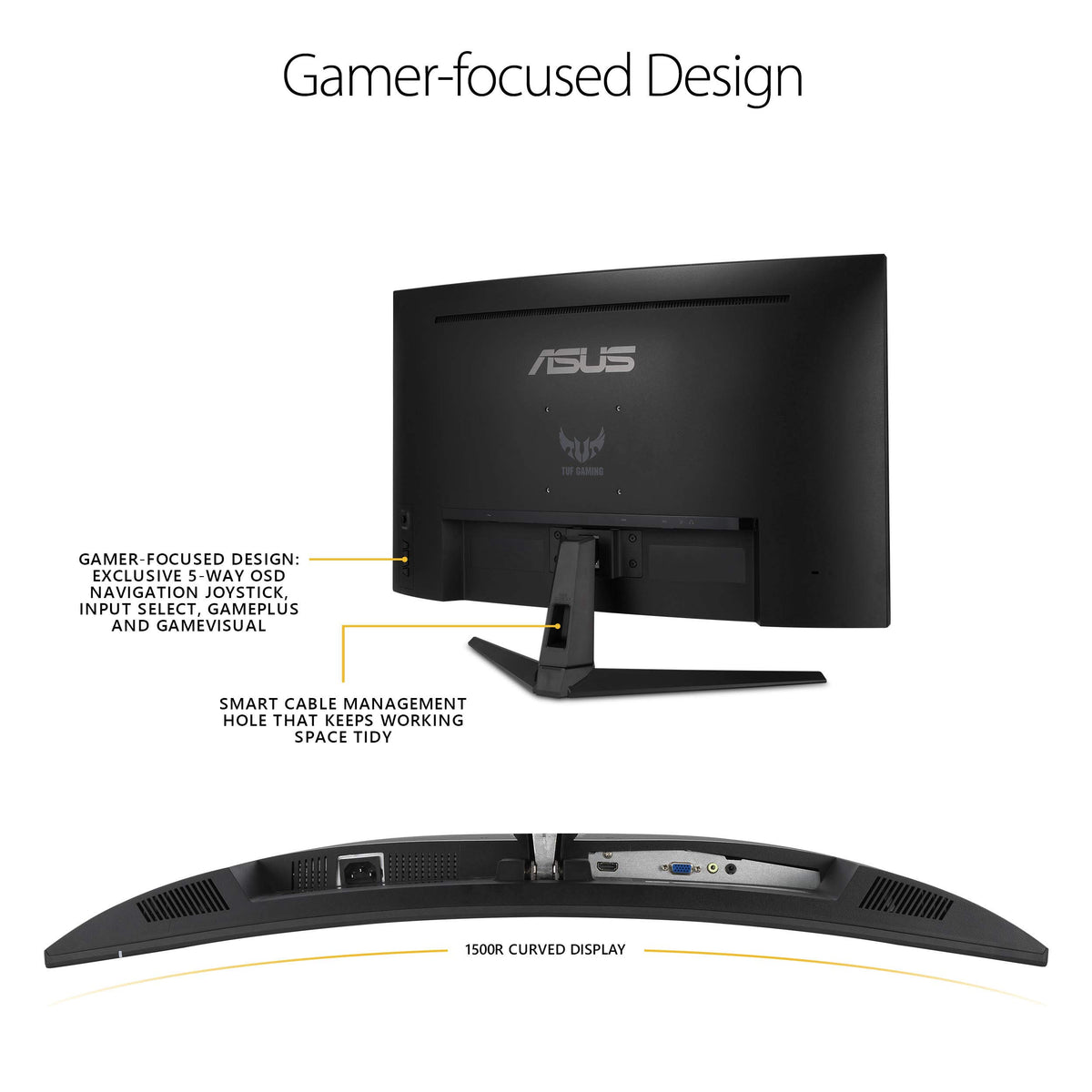 ASUS TUF Gaming VG328H1B 32” Curved Monitor, 1080P Full HD, 165Hz (Supports 144Hz), Extreme Low Motion Blur, Adaptive-sync, FreeSync Premium, 1ms, Eye Care, HDMI D-Sub