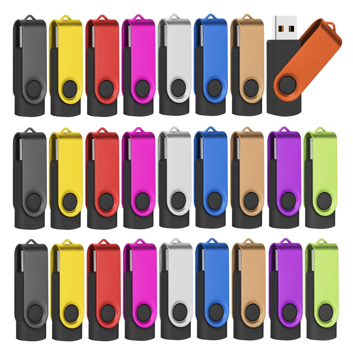 2GB 2.0 USB Flash Drive 20-Pack Thumb Drives Bulk with Lanyards