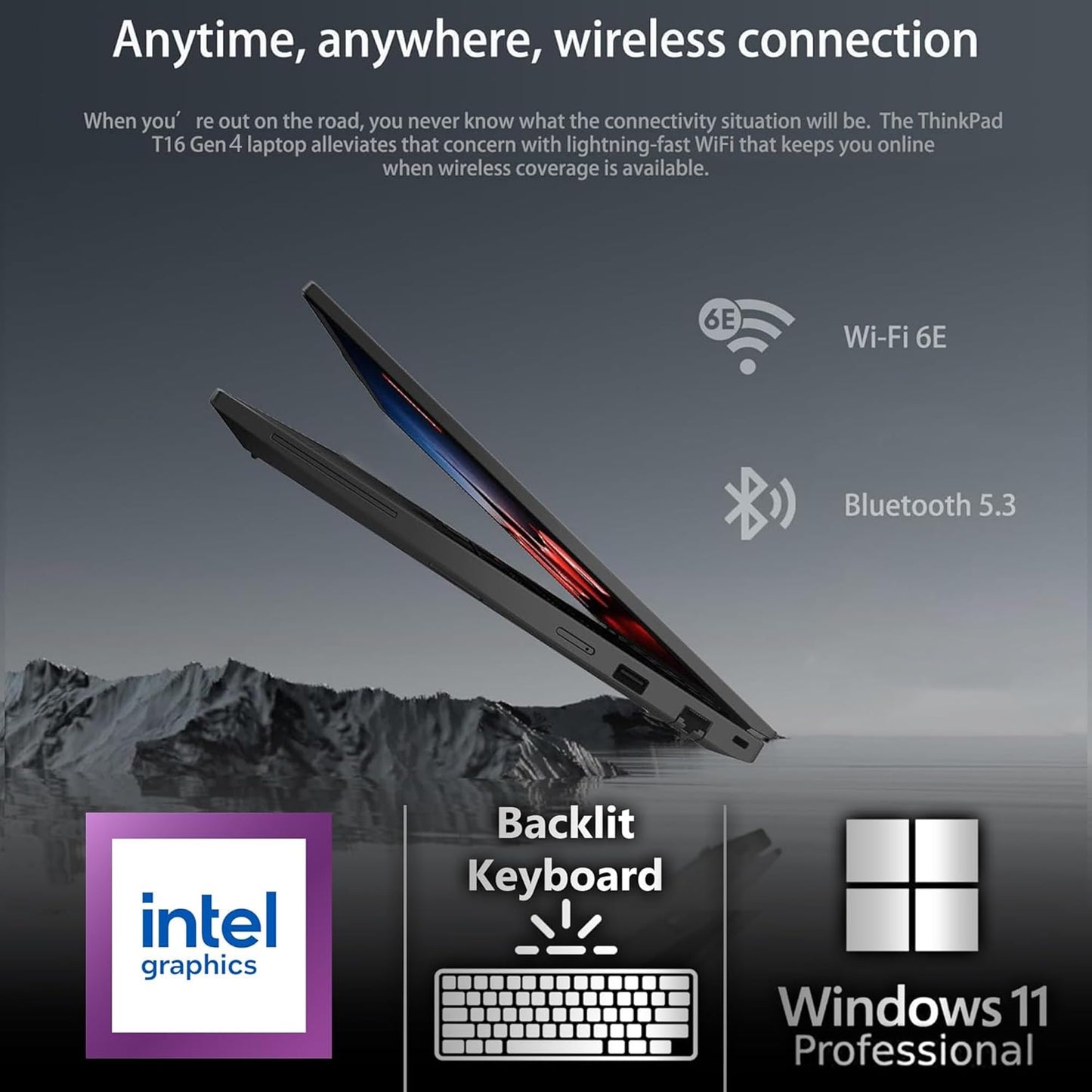 Lenovo ThinkPad T16 Gen 4 Business Laptop 16 FHD+ Display, Intel Ultra 5-225U (Beats i7-1355U), 32GB DDR5 RAM, 1TB SSD, 5MB Webcam, Fingerprint, Backlit KB, WiFi 6E, RJ-45, Win 11 Pro