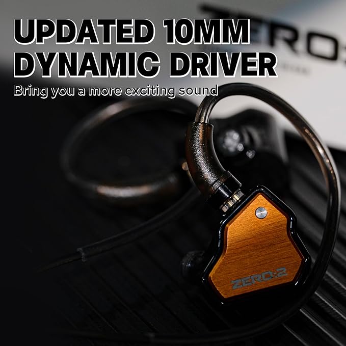 Linsoul 7Hz x Crinacle Zero:2 in Ear Monitor, Updated 10mm Dynamic Driver IEM, Wired Earbuds Earphones, Gaming Earbuds, with OFC IEM Cable for Musician (Orange)