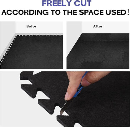 Starfavor Sound Absorbing Interlocking Floor Mats 20 Pcs, 11.8" x 11.8" Soundproof Rug Pad Non-Slip Anti-Vibration Acoustic Pads Piano Carpet Drum Rug