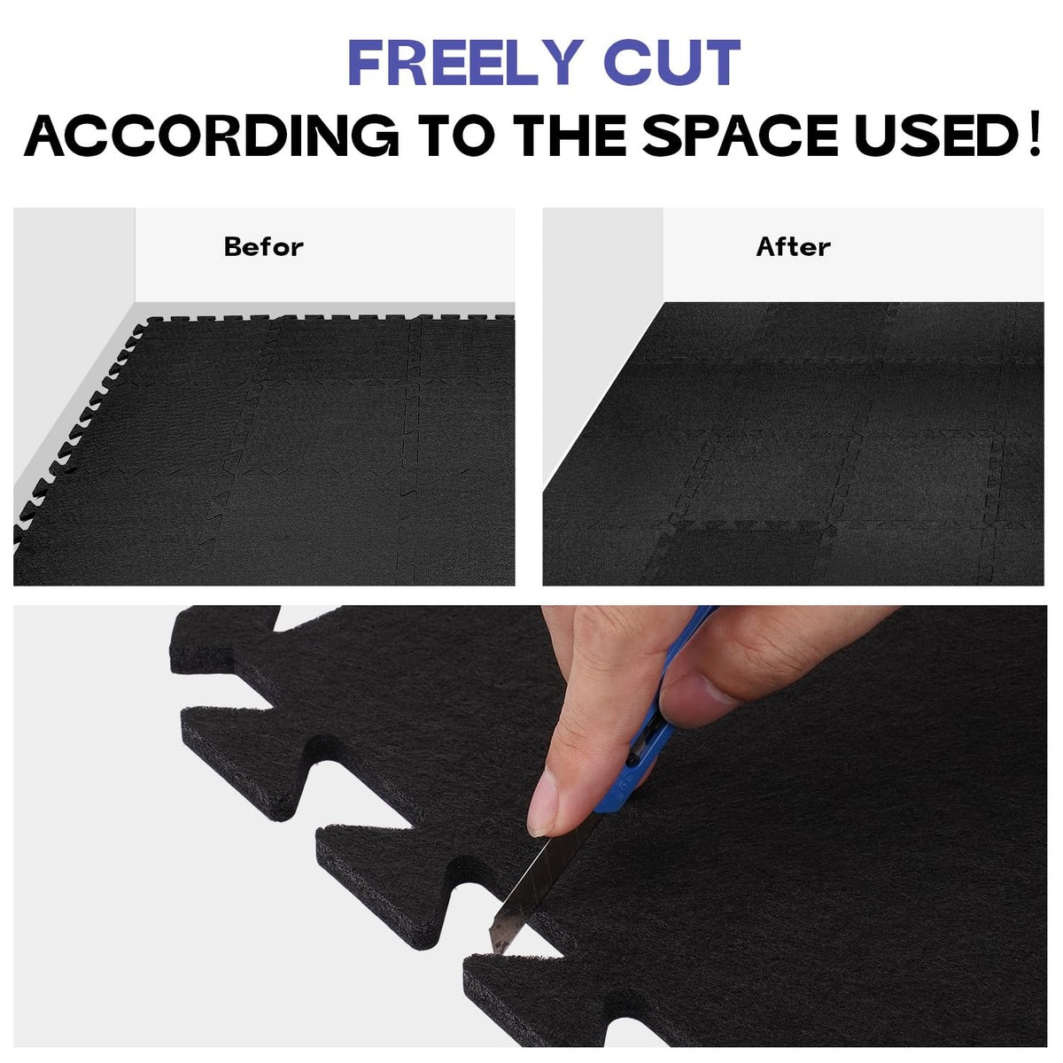 Starfavor Sound Absorbing Interlocking Floor Mats 11.8" x 11.8", 20 Pcs