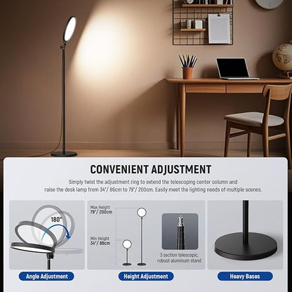 NEEWER Basics 12" 24W Large Ring Light with 68" Stand/Phone Holder/Remote for iPhone Video Recording Selfie Streaming Makeup Studio Photography, 3000K-6500K CRI98 Full Screen LED Panel Lighting, BR13