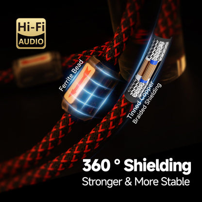 TODN HiFi RCA Audio Cable Shielded Stereo Cord for Audiophile, 1.64ft