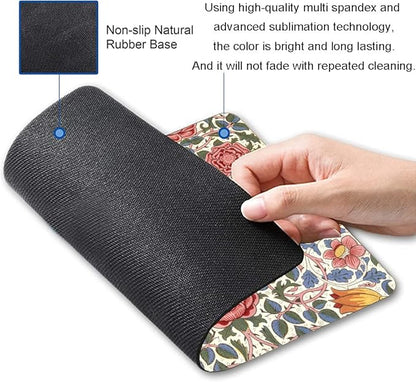 Mouse Pad, Floral Mouse Pad, Square Mouse Mat Waterproof Mousepad Non-Slip Rubber Base Mouse Pads for Office Laptop, William Morris Flowers