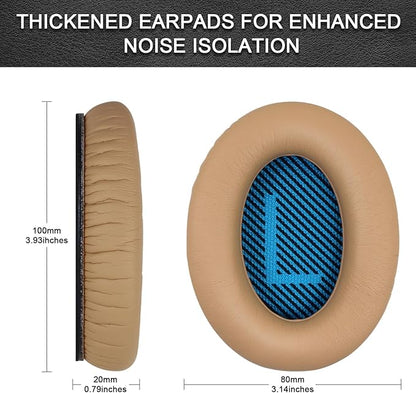 Replacement Ear Pads for Bose QuietComfort 35 35 II 15 25(qc 35 25 15/QC35 ii), Headphone Ear Covers, High Density Memory Cotton, Soft Leather, Adaptive Noise Isolation Headphones Pads Cushions