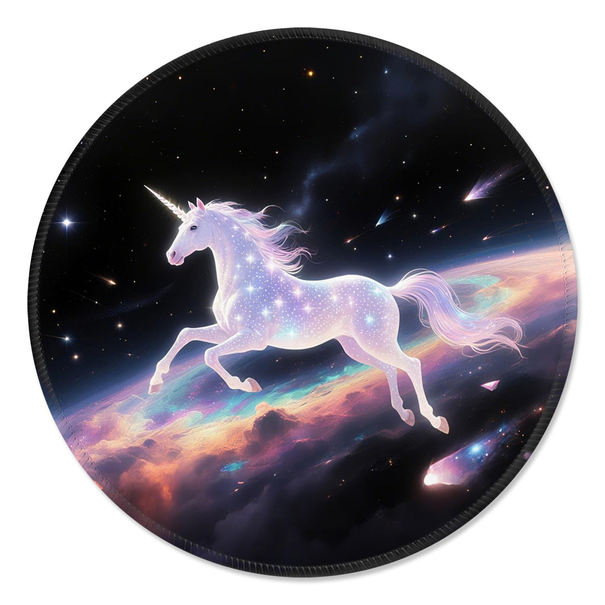 ITNRSIIET Round Mouse Pad with Stitched Edge Premium-Textured Waterproof Non-Slip Rubber Base Desktop Protection Mat Diameter 8.7 inches, Rose Gold Marbling
