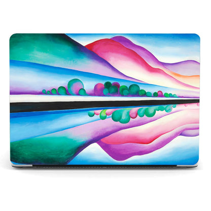 Berkin Arts Compatible with MacBook Air 13 inch Cover, 2022-2018 Release A1932 with Keyboard Cover & Screen Protector Cloisonnism Vivid Abstract Landscape (Lake George Reflection by O'Keeffe)