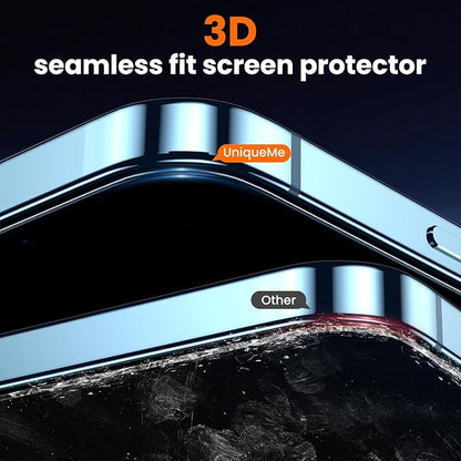 UniqueMe for iPhone 12 / iPhone 12 Pro Privacy Screen Protector - [Military Grade Shatterproof & 9H+ Hardness] Screen Protector 12 Pro Tempered Glass Full Coverage Protection, Easy to install, 2 Packs