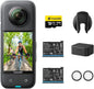 Insta360 X3 Battery Kit - 360 Action Camera with 5.7K 360 Active HDR Video, 4K Single-Lens Camera, Waterproof, FlowState Stabilization, 2.29" Touchscreen, AI Editing, for Motorcycle, Wintersports