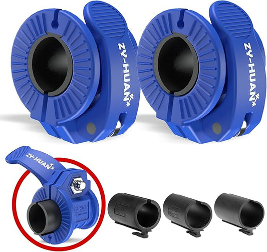 ZY-HUAN Pro Barbell Clips 1 inch Barbell Clamps 0.9-1.18inch Quick Release Weight Clips for Bars Multi-Size Adjustable Olympic Barbell Clamps (Blue)