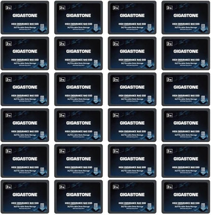 Gigastone 2TB NAS SSD Drive (24-Pack) 24/7 Durable TLC High Endurance RAID Data Storage Network Attached Storage 2.5" SATA Internal Solid State Hard Drives