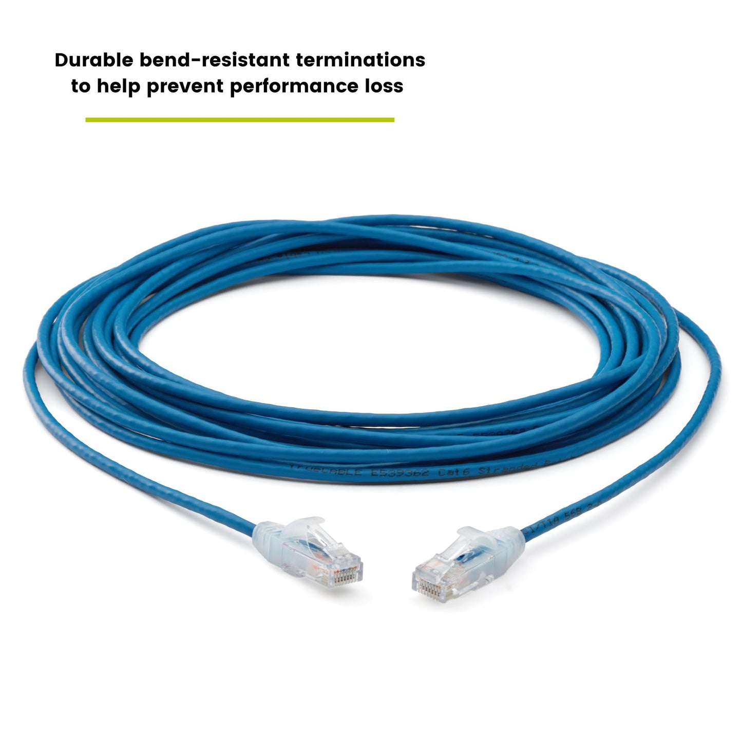 TRUECABLE Cat6 Component Rated Patch Cable, Unshielded (U/UTP), 25ft, Blue, 28AWG Stranded Pure Copper, Snagless 10G High-Speed Ethernet Cable, PoE++ 4PPoE 100W, UL Listed, RoHS-3, 5 Pack
