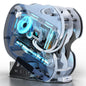 MegaPC Upgraded Open-Frame Mid-Tower Micro-ATX/Mini-ITX Gaming PC Case, Tempered Glass Side Panel, Pre-Installed ARGB PWM Fan, with USB3.0, Type-C, 240mm Radiator Support (Black)