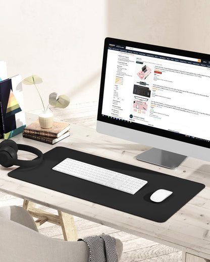 YSAGi Non-Slip Leather Desk Pad, Waterproof Laptop Computer Desk Keyboard Mat, Table Protector Blotter Mat, Large Mouse Pad for Office/Work/Home/Decor(Black, 31.5" x 15.7")