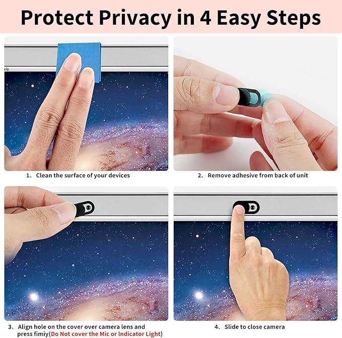 6-Pack Laptop Camera Cover Slide, Ultra Thin (0.03in) Webcam Privacy Cover for MacBook, iPhone, iPad, iMac, PC, Cell Phone & Computer Accessories (3 Pack Small+3 Pack Big)
