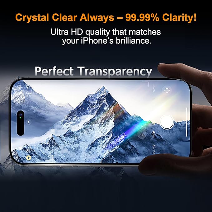 OneFish Glass Screen Protector for iphone 12/12 Pro, 9H Hardness Glass Scratch Resistant,HD Clarity Tempered Glass Film with Installation Frame,Shatterproof Bubble Free, Easy Installation,2Pack.