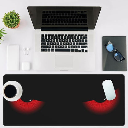 Mouse Pad Large Evil Eyes Non-Slip Game Desk Mat with Stitched Edge Laptop Keyboard Desk Pad for Work Home Gaming (35.4 x 15.7 Inches)